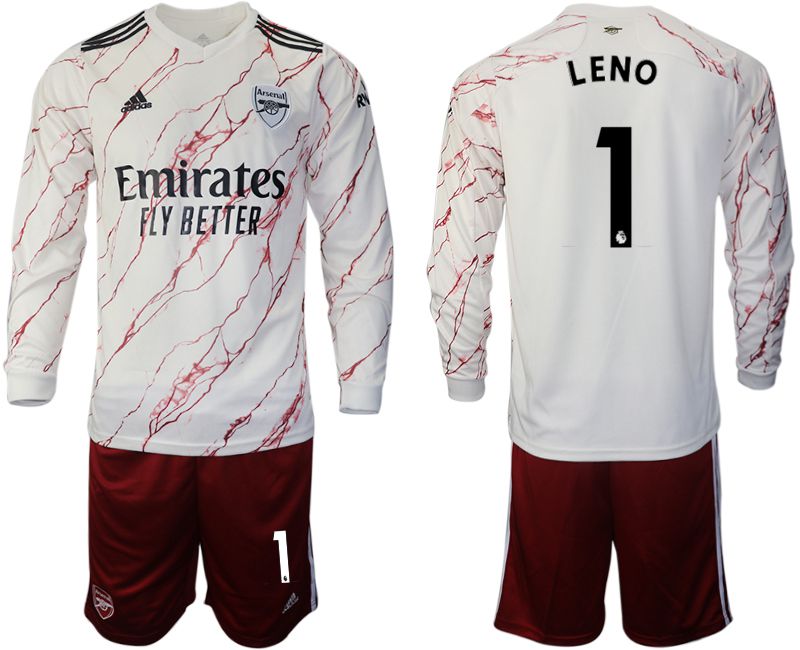 Men 2020-2021 club Arsenal away long sleeve #1 white Soccer Jerseys->arsenal jersey->Soccer Club Jersey